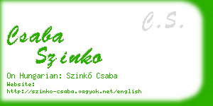 csaba szinko business card